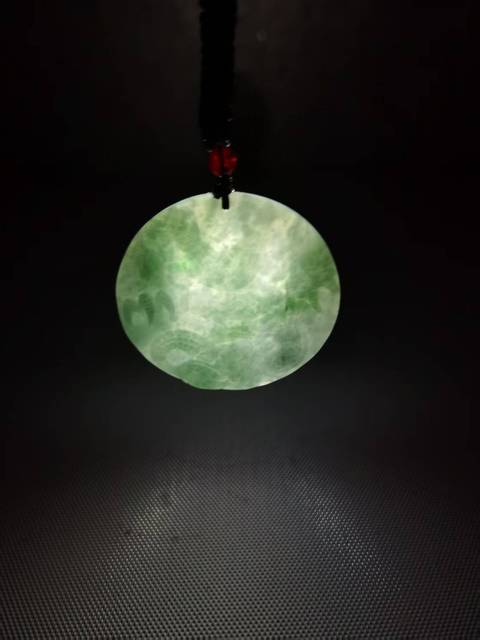 古玩玉器天然翡翠龍牌拍賣,當前價格350元