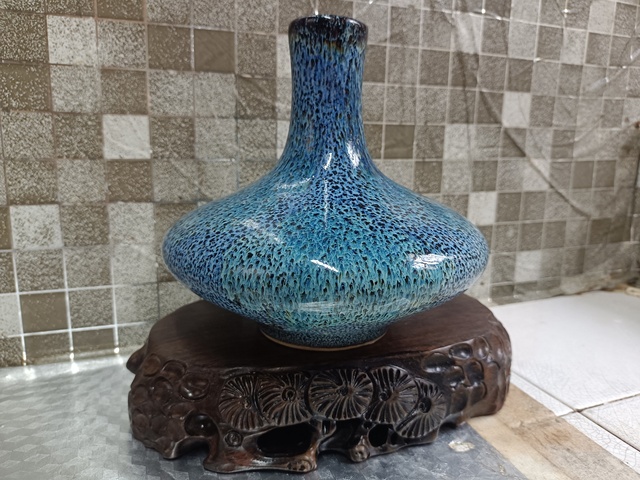 古玩陶瓷爐鈞釉荸薺瓶拍賣，當前價格1380元