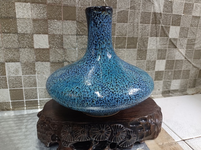 古玩陶瓷爐鈞釉荸薺瓶拍賣，當前價格1380元