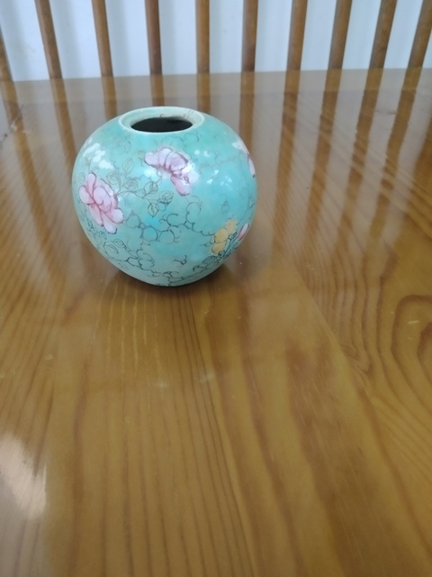 古玩陶瓷松石綠粉彩花卉紋罐拍賣,當前價格3000元