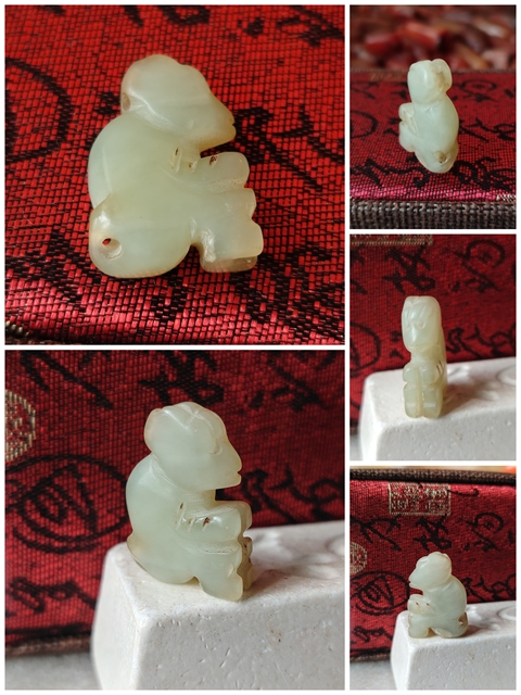 古玩玉器玉獸（壽）吊墜掛件拍賣，當前價格420元