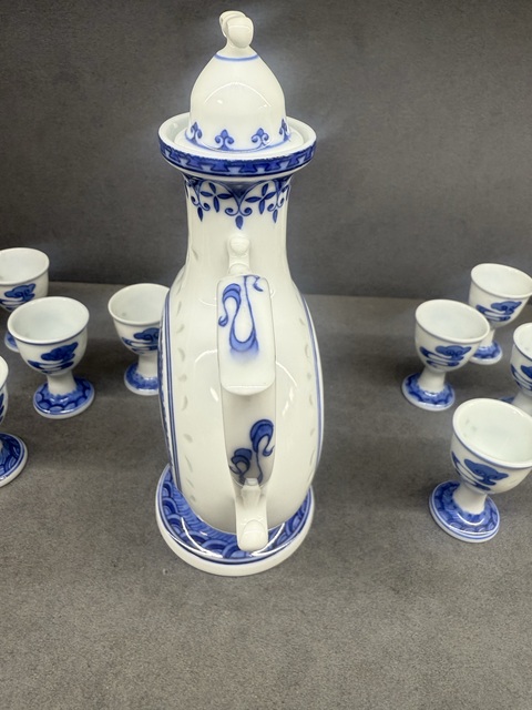 古玩陶瓷青花團(tuán)鳳玲瓏瓷壺一套拍賣，當(dāng)前價(jià)格68000元