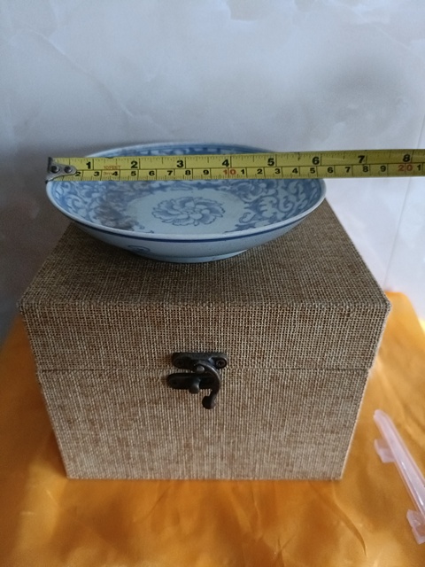 古玩陶瓷乾隆本朝款淡描青花賞盤拍賣,當前價格1980元