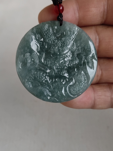 古玩玉器天然翡翠龍牌拍賣,當前價格350元