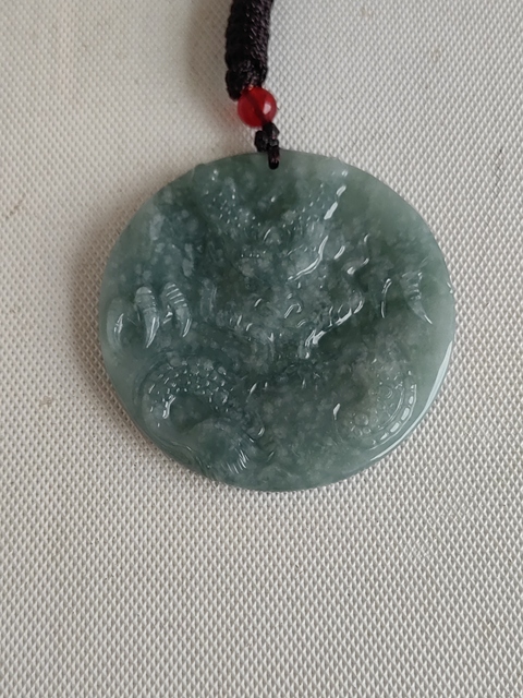 古玩玉器天然翡翠龍牌拍賣,當前價格350元