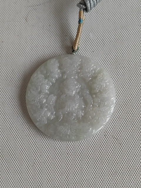 古玩玉器天然翡翠“觀音牌”拍賣,當前價格298元