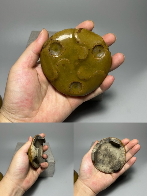 古玩陶瓷鱔魚黃三足鳳眼香爐拍賣,當前價格0元