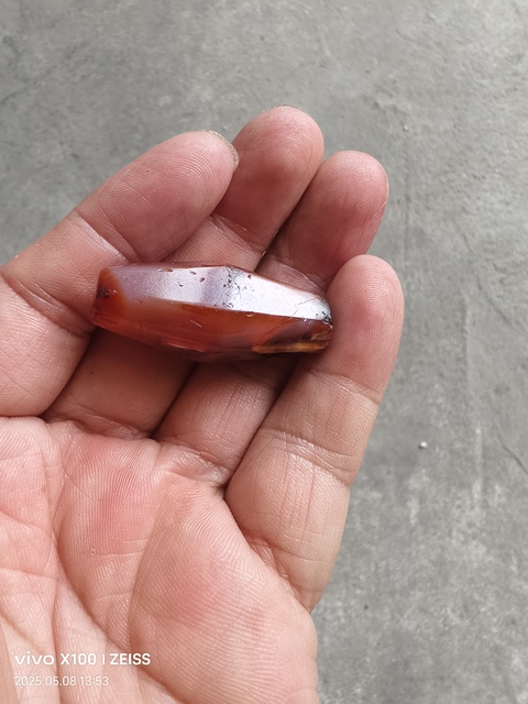 古玩玉器天然紅瑪瑙多棱珠拍賣,當前價格480元