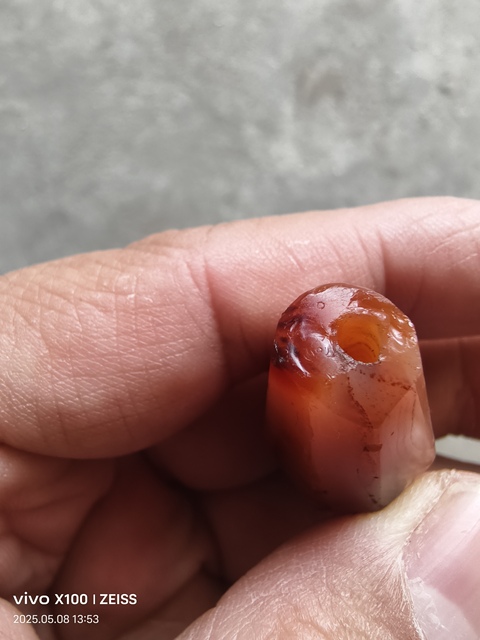 古玩玉器天然紅瑪瑙多棱珠拍賣,當前價格480元