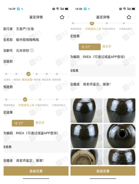 古玩陶瓷館藏級精品元末明初黑釉梅瓶(瓶中之王)拍賣，當前價格998元
