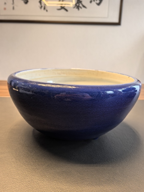 古玩陶瓷乾隆霽藍釉缽式大爐拍賣，當前價格2200元