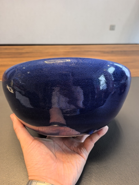 古玩陶瓷乾隆霽藍釉缽式大爐拍賣，當前價格2200元