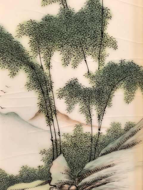 古玩陶瓷大名家蓮溪陶淺絳彩墨竹圖瓷板拍賣,當前價格2200元