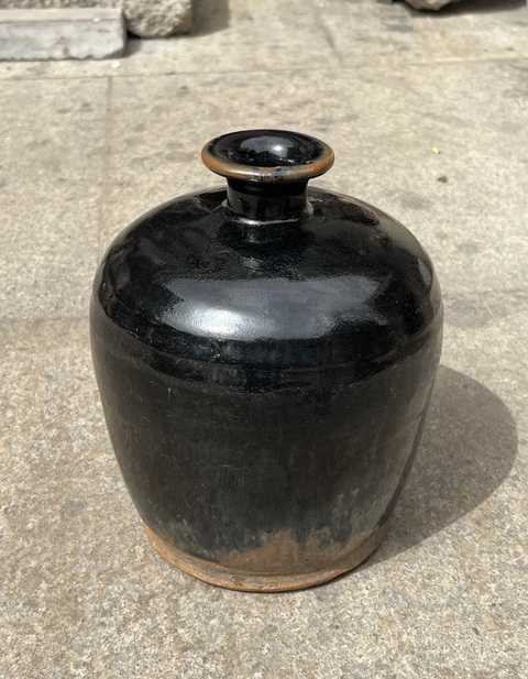 古玩陶瓷金元耀州窯黑釉豐肩梅瓶（標準梅瓶）拍賣，當前價格4000元
