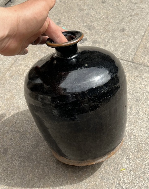 古玩陶瓷金元耀州窯黑釉豐肩梅瓶（標準梅瓶）拍賣，當前價格4000元