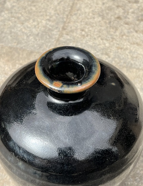 古玩陶瓷金元耀州窯黑釉豐肩梅瓶（標準梅瓶）拍賣，當前價格4000元