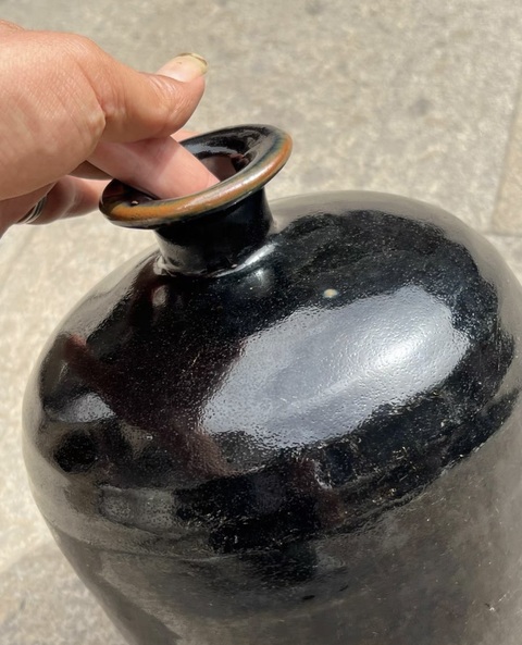 古玩陶瓷金元耀州窯黑釉豐肩梅瓶（標準梅瓶）拍賣，當前價格4000元