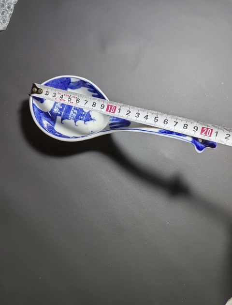 古玩陶瓷青花滕王閣大號勺子調羹拍賣，當前價格866元