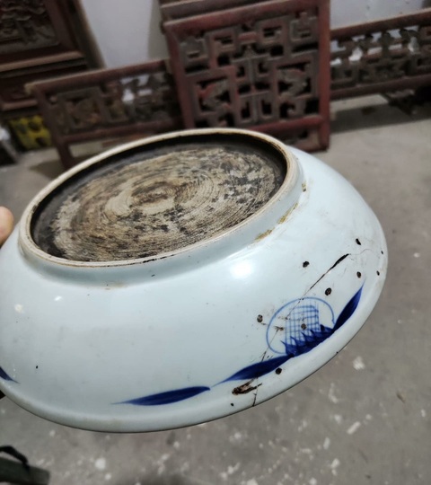 古玩陶瓷福祿壽青花盤拍賣,當前價格800元