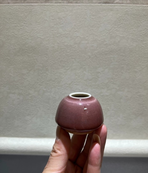 古玩陶瓷清中豇豆紅釉水盂拍賣,當前價格12000元