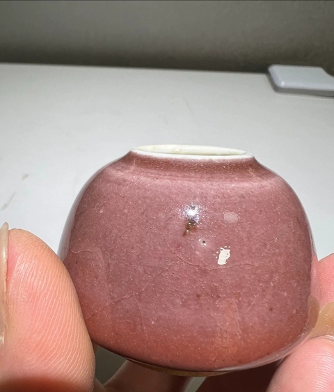 古玩陶瓷清中豇豆紅釉水盂拍賣,當前價格12000元