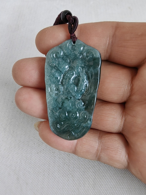 古玩玉器天然翡翠雕“龍牌”拍賣,當前價格298元