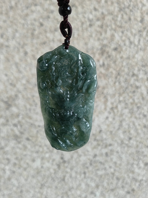 古玩玉器天然翡翠雕“龍牌”拍賣,當前價格298元