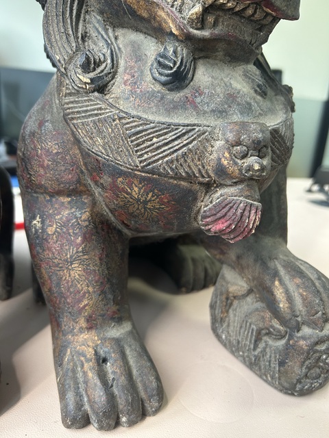 古玩雜項木獅子雕件拍賣,當前價格18888元