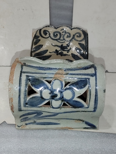 古玩陶瓷青花鏤空瓷枕拍賣，當前價格1280元