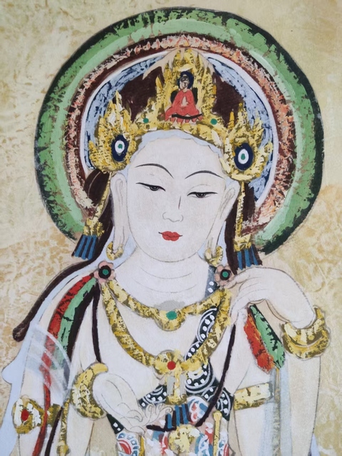 古玩字畫著名畫家 中國敦煌佛學書畫院副院長 黃有為先生(黃河)南無觀世音菩薩造像 原裱立軸拍賣,當前價格6888元