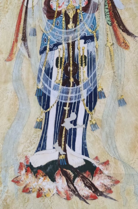 古玩字畫著名畫家 中國敦煌佛學書畫院副院長 黃有為先生(黃河)南無觀世音菩薩造像 原裱立軸拍賣,當前價格6888元