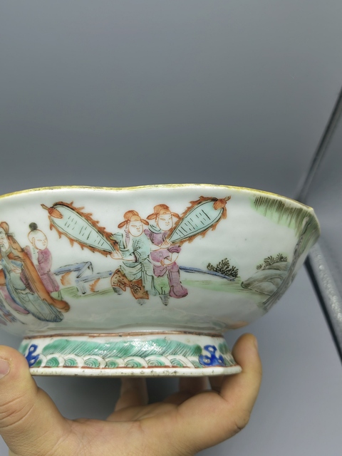 古玩陶瓷同治細路粉彩供盤拍賣，當前價格6888元