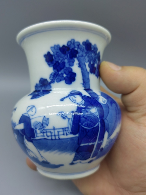 古玩陶瓷晚清青花渣斗拍賣,當前價格4222元
