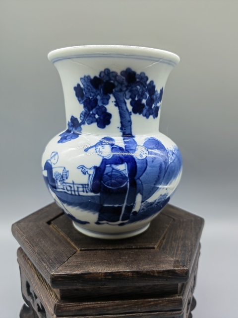 古玩陶瓷晚清青花渣斗拍賣,當前價格4222元