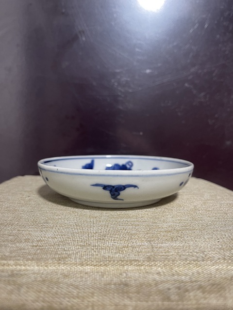 古玩陶瓷清,青花洞石花卉紋盤拍賣,當前價格1500元