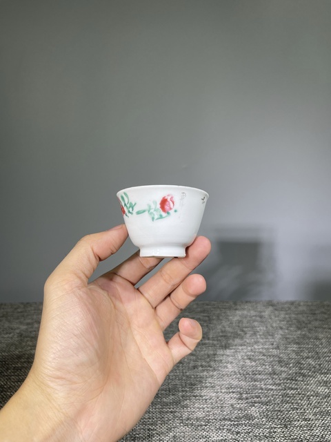 古玩陶瓷清代.粉彩花卉杯拍賣，當前價格0元