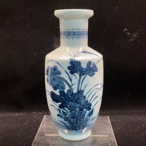 古玩陶瓷一路連科青花軟棒槌瓶真品鑒賞圖