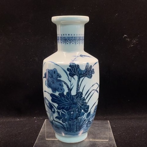 古玩陶瓷一路連科青花軟棒槌瓶真品鑒賞圖