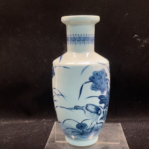 古玩陶瓷一路連科青花軟棒槌瓶真品鑒賞圖