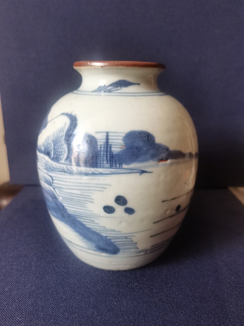 古玩陶瓷乾隆山水紋青花罐拍賣，當前價格888元