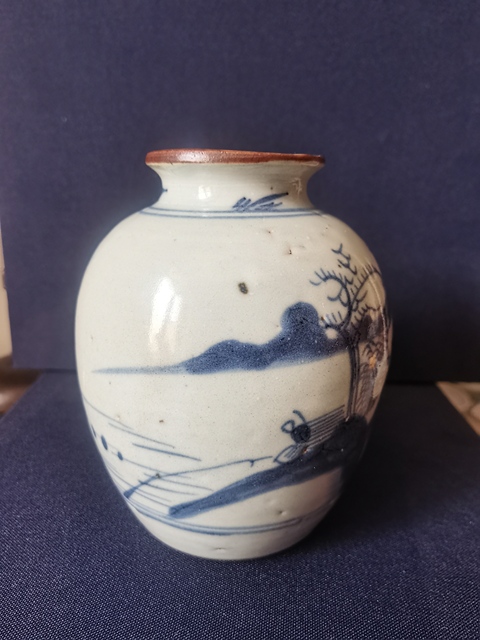 古玩陶瓷乾隆山水紋青花罐拍賣，當前價格888元