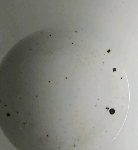 古玩陶瓷晚清藍地開窗花卉紋卷缸真品鑒賞圖