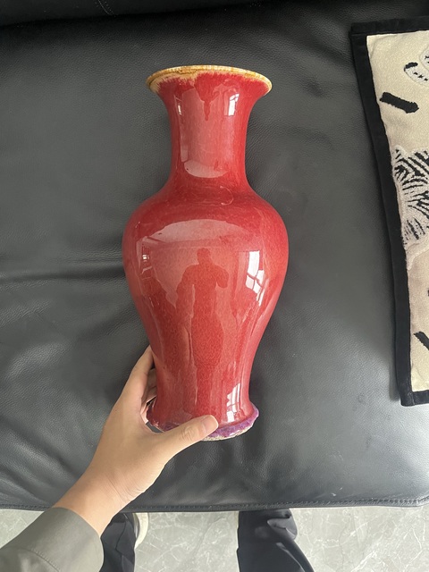 古玩陶瓷解放初期窯變釉觀音瓶真品鑒賞圖