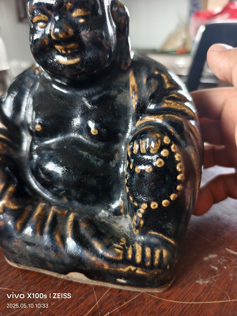 古玩陶瓷創匯·黑釉彌勒佛塑像真品鑒賞圖