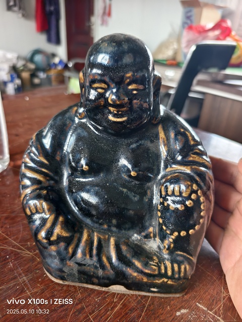 古玩陶瓷創匯·黑釉彌勒佛塑像真品鑒賞圖