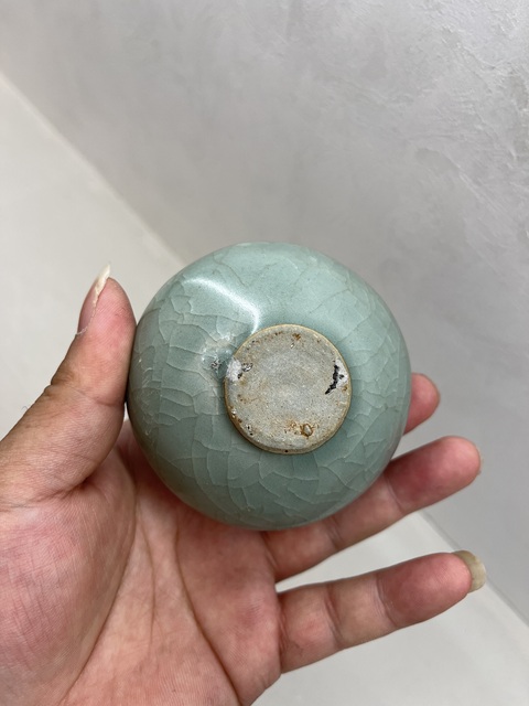 古玩陶瓷龍泉青瓷水盂真品鑒賞圖