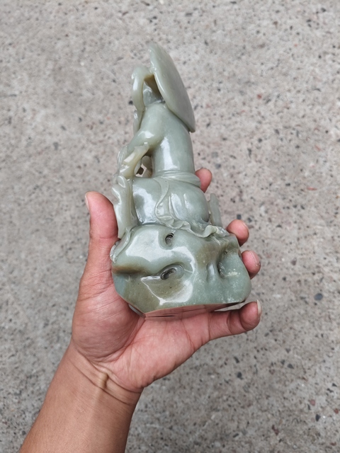 古玩玉器和田玉雕“觀音”擺件真品鑒賞圖