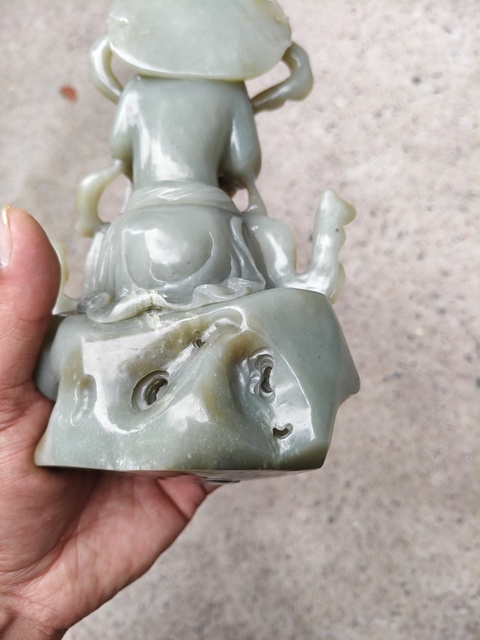 古玩玉器和田玉雕“觀音”擺件真品鑒賞圖