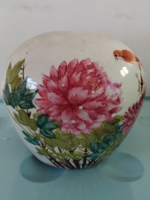 古玩陶瓷粉彩花鳥紋罐，1908年真品鑒賞圖