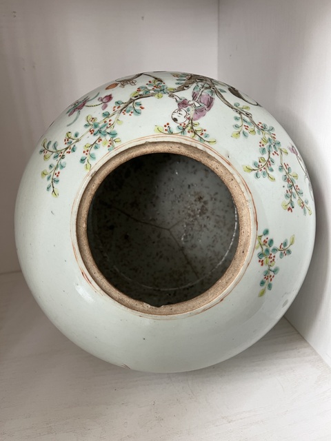 古玩陶瓷粉彩奪魁圖西瓜罐真品鑒賞圖